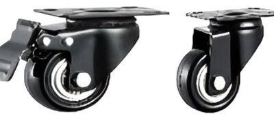 BLACK PVC CASTER (SWIVEL + SWIVEL with BRAKE) 2 INCH